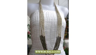 Long Braided Necklace Squins mixed Metal